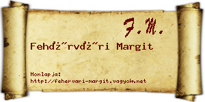 Fehérvári Margit névjegykártya