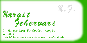 margit fehervari business card